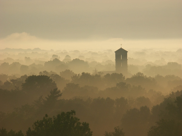 Click here to view Early Morning Mist---St. Joan of Arc Church by Jack Wickes 